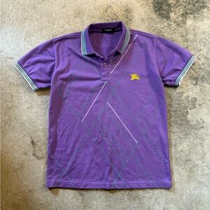 Burberry Purple Polo Shirt for Men - Medium